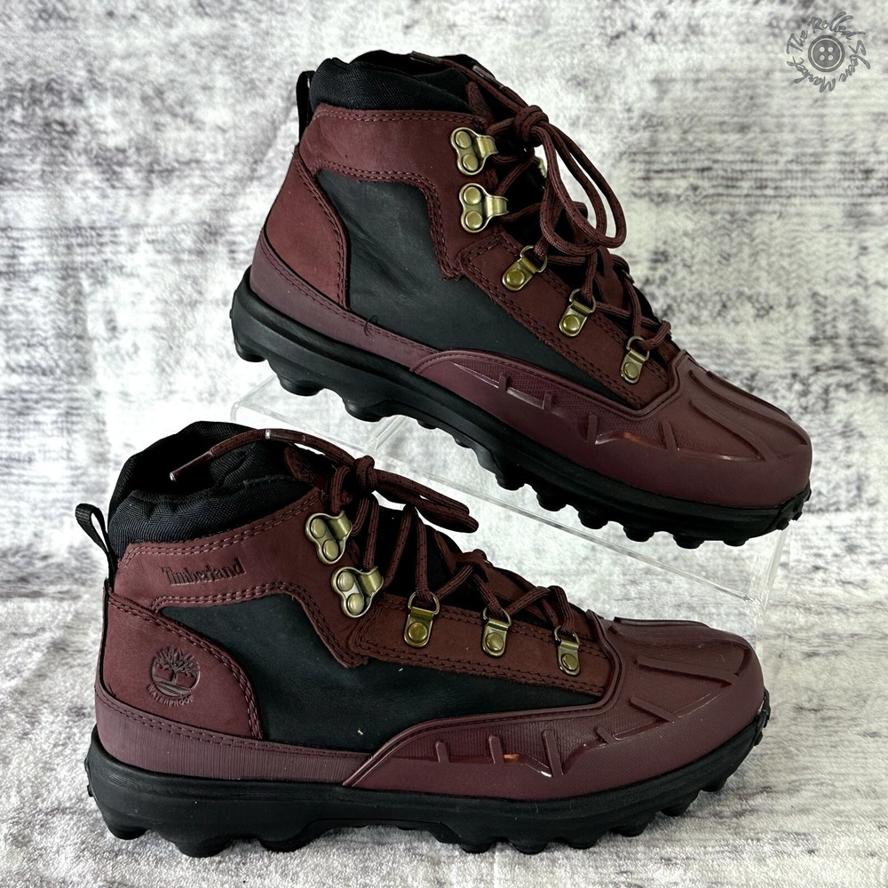 New No Box Timberland Converge Shell Toe Boot Burgundy Nubuck Youth Big Kids 4.0